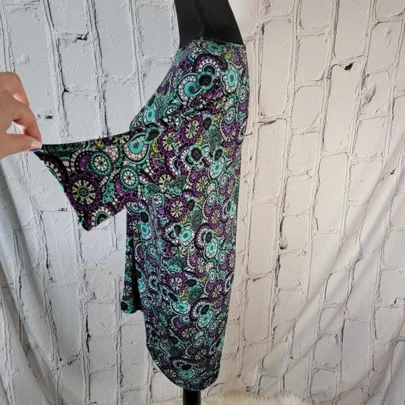 Lularoe Irma Tunic Shirt Hi-Lo Circles Geometric Print Size XS Legging Length - Picture 3 of 7